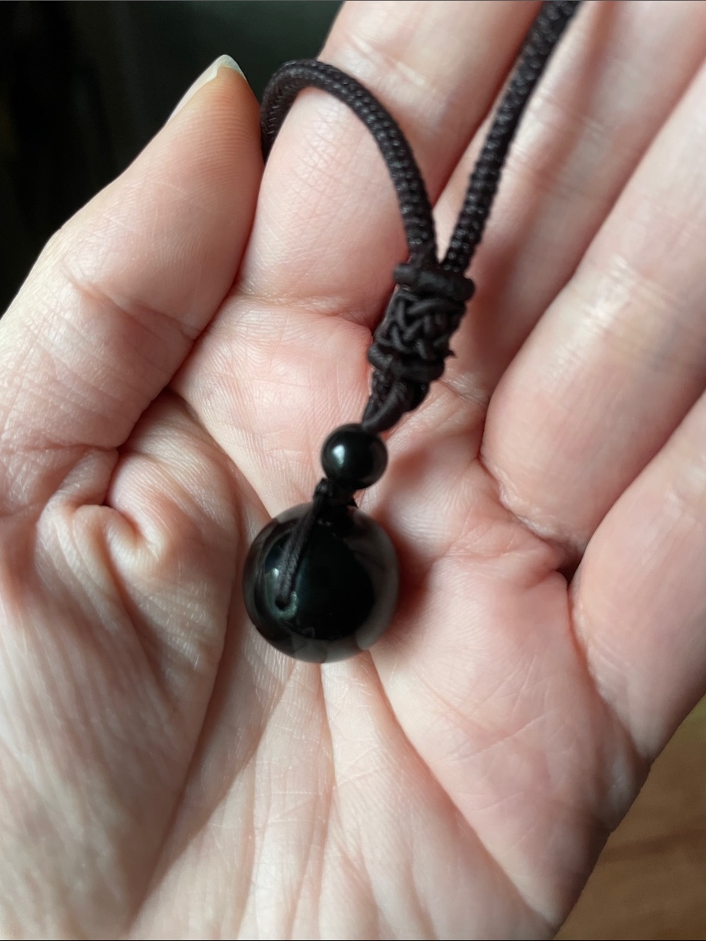 Velvet Peacock Obsidian Crystal gemstone necklace pendant simple casual unisex